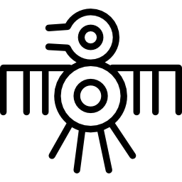oiseau ancien design indien de lignes fines Icône