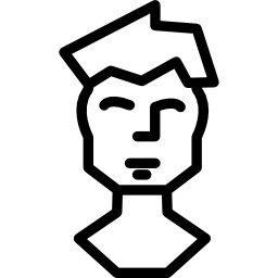 profilo della testa frontale biondo dell'uomo icona
