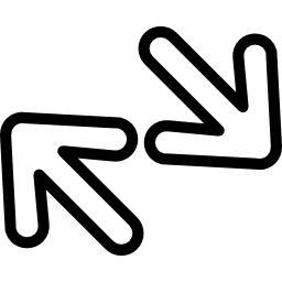 coppia di contorni di frecce opposte diagonali icona