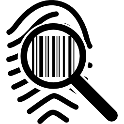 Magnifying a fingerprint looking like a barcode icon
