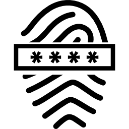 Fingerprint with password entry icon