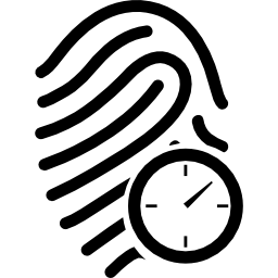 Fingerprint outline with timer icon