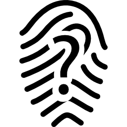 Fingerprint with question mark icon