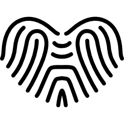 huellas dactilares con forma de corazón icono