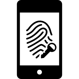 Mobile fingerprint scanner security option icon