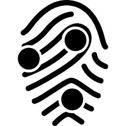 Fingerprint with circle marks icon