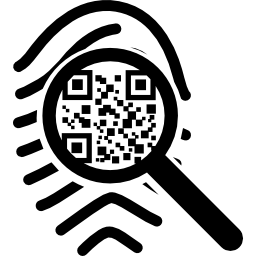 QR Code scanning on a fingerprint icon