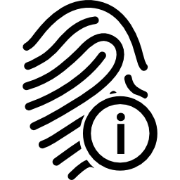 simbolo di informazioni sull'impronta digitale icona