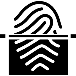scannen von fingerabdrücken in halber ansicht icon