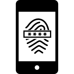 skaner linii papilarnych z hasłem na telefonie komórkowym ikona