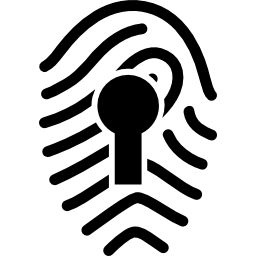 fingerabdruck mit schlüsselloch icon