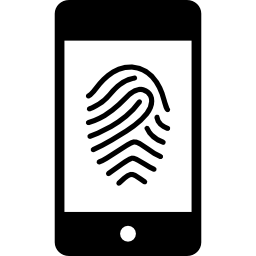 immagine dell'impronta digitale sul telefono cellulare icona