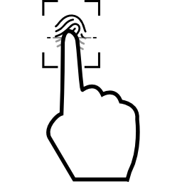 escaneo de huellas dactilares con el dedo índice icono