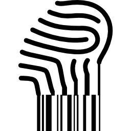 fingerabdruck verwandelt sich in einen barcode icon
