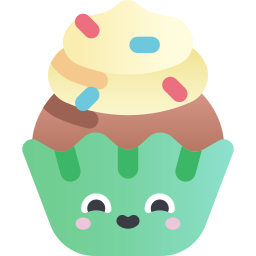 Birthday cupcake icon