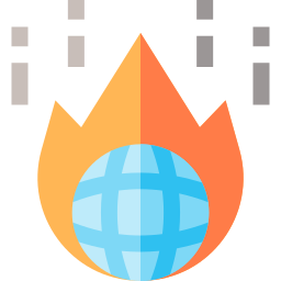 il riscaldamento globale icona