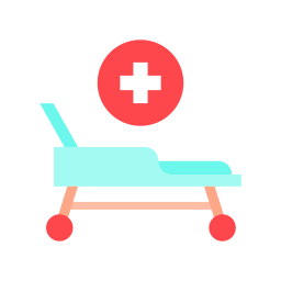 cama de hospital icono