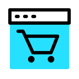 las compras en línea icono
