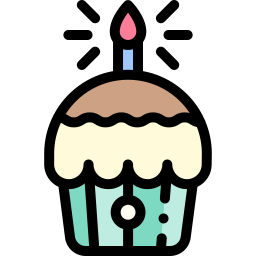 verjaardag cupcake icoon