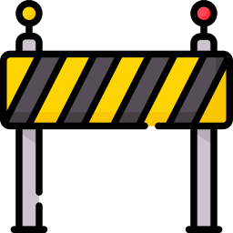 Construction hazard banner icon