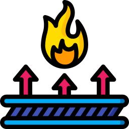 Flameproof fabric icon