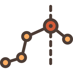 graphique linéaire Icône