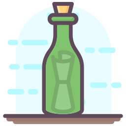 Mensaje en una botella icono