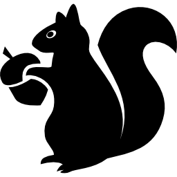 scoiattolo con ghianda icona