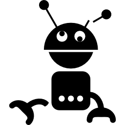 Dizzy robot silhouette icon
