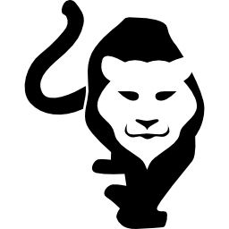 Tiger face silhouette on body icon