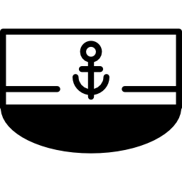 vista frontal do barco com placa de âncora Ícone