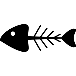 Fish bone silhouette icon