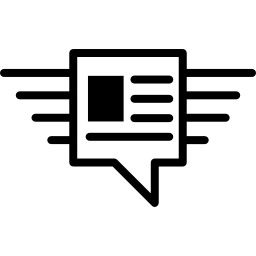 Square shaped speech bubble with conversation lines icon