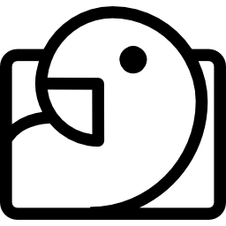 cabeza de serpiente sobre un contorno rectangular icono