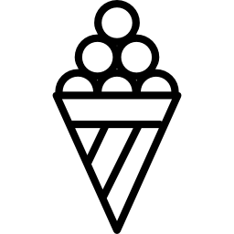 Cone with circular ice cream icon