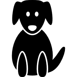 silueta de perro en posición sentada icono