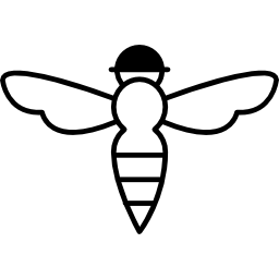 abeja con contorno de picadura icono