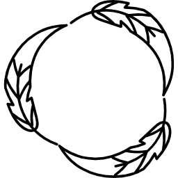Circular feather outline design icon