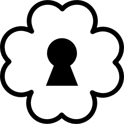 Flower shaped keyhole icon