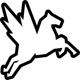 Horse with wings outline icon