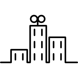 gebäude in der stadtkarikaturentwurf icon