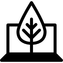 Eco saving laptop icon