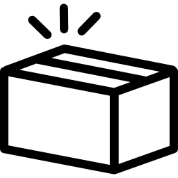 Контур закрытого ящика на виде сбоку иконка