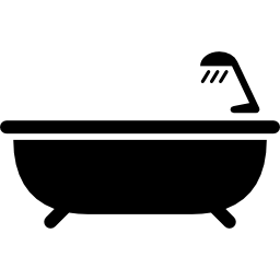 Bath tub with shower icon