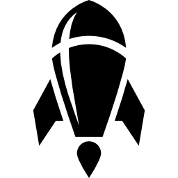 Rocket ship with flame icon
