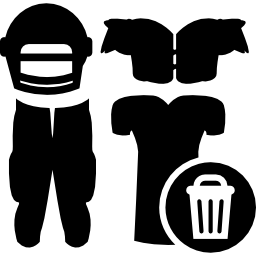 attrezzature per abbigliamento da rugby con segno del cesto della biancheria icona