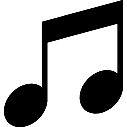 Musical double note shape icon