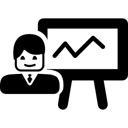 Business strategy presentation of a businessman icon