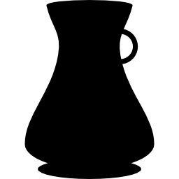 pot avec silhouette à petite poignée Icône
