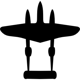 forme noire d'avion Icône